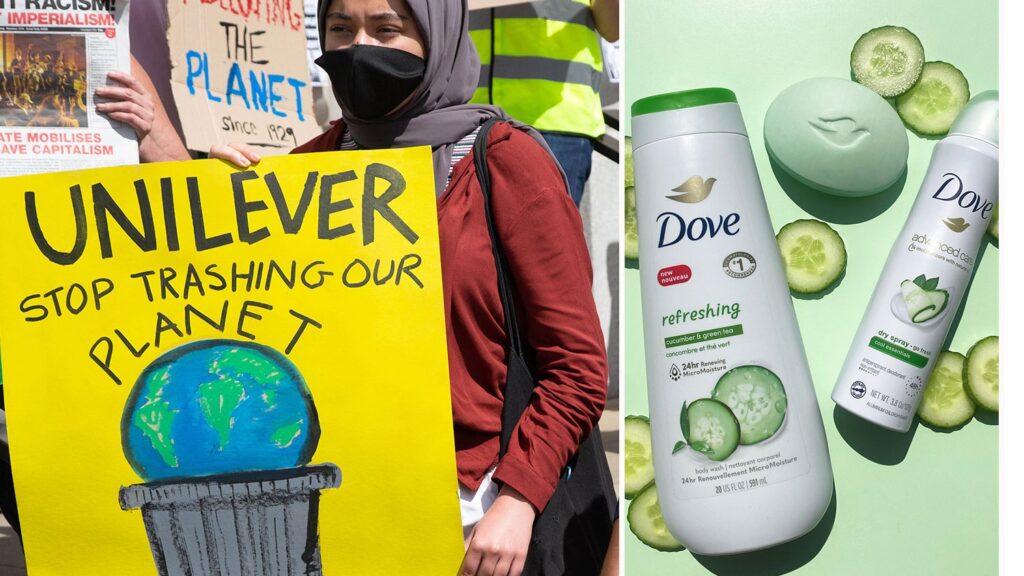 Unilever has tried hard to project a green image in recent years but it has been attacked for harming the environment, including with its “highly polluting” plastic containers